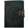 Leather Journal with Embossed OM Spiritual Symbol and Parchment Paper